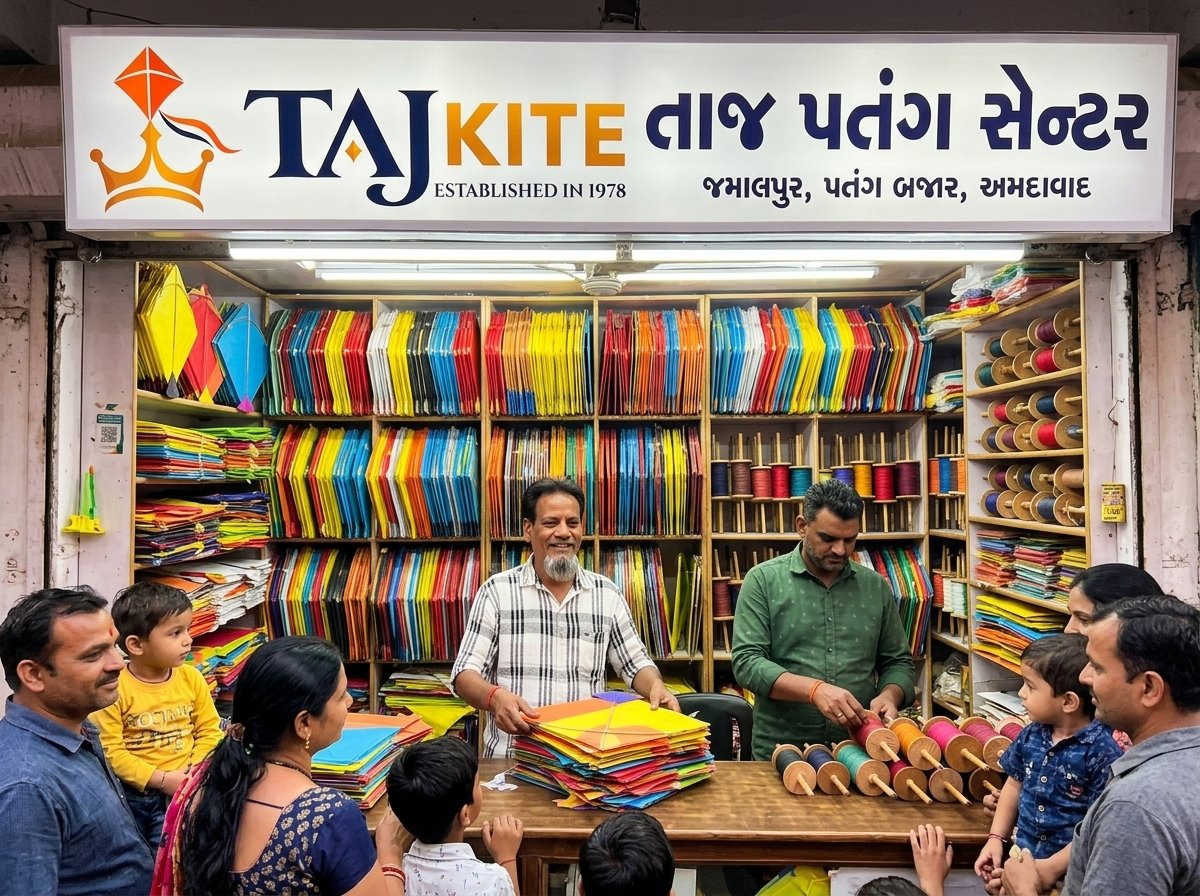 TAJ KITE CENTRE Authentic Kite Shop in Ahmedabad during Uttarayan